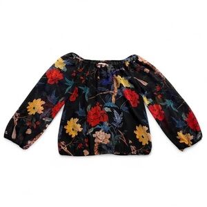 Alice + Olivia Black Floral Top